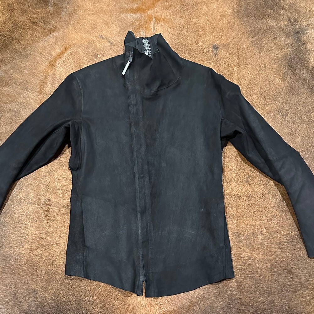 ISAAC SELLAM DORSAL STRETCH LEATHER JACKET